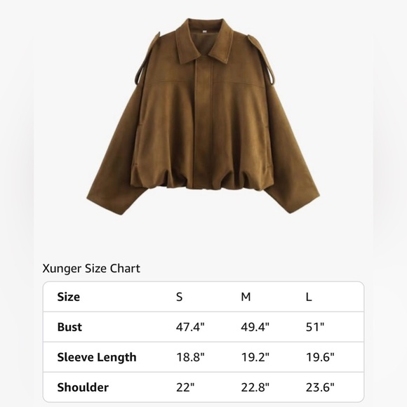 NWT Brown Bomber Jacket - Picture 10 of 11